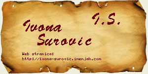 Ivona Surović vizit kartica